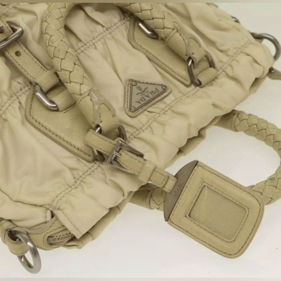 PRADA Beige Nylon 2way Handbag, Authentic. EUC - Picture 15 of 15